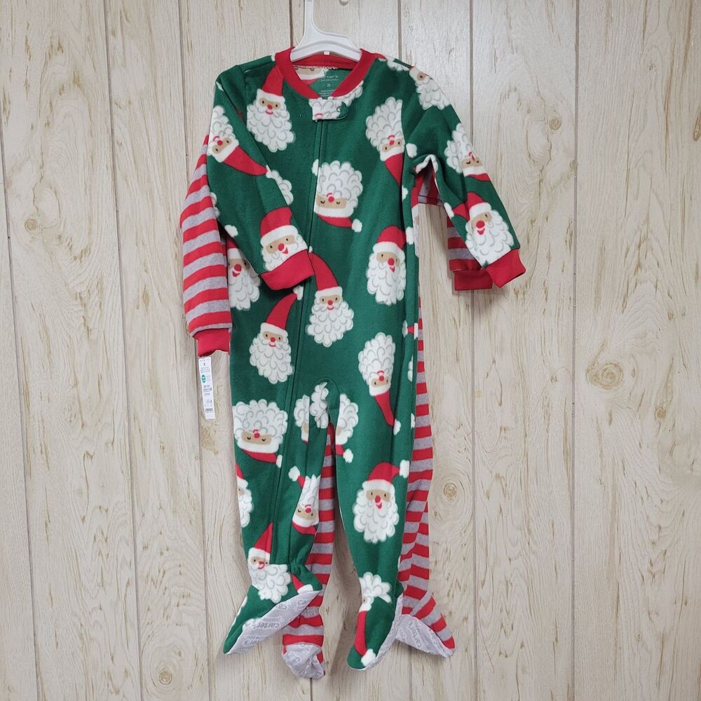 Carter's Holiday Footed Fleece Zip Up Pajamas